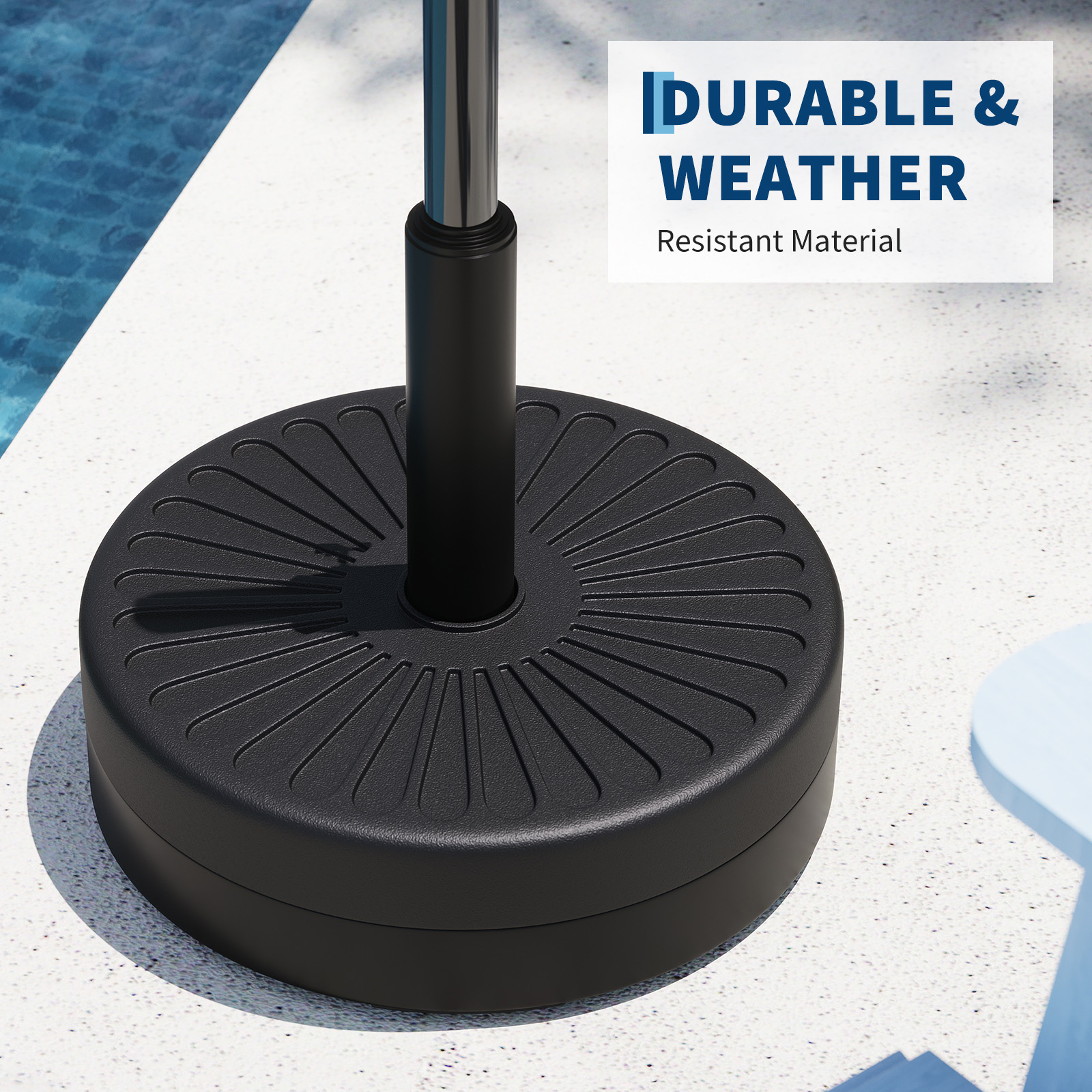 Outdoor Furniture With Umbrella - Heavy-Duty Water-Filled Patio Umbrella Base Stand