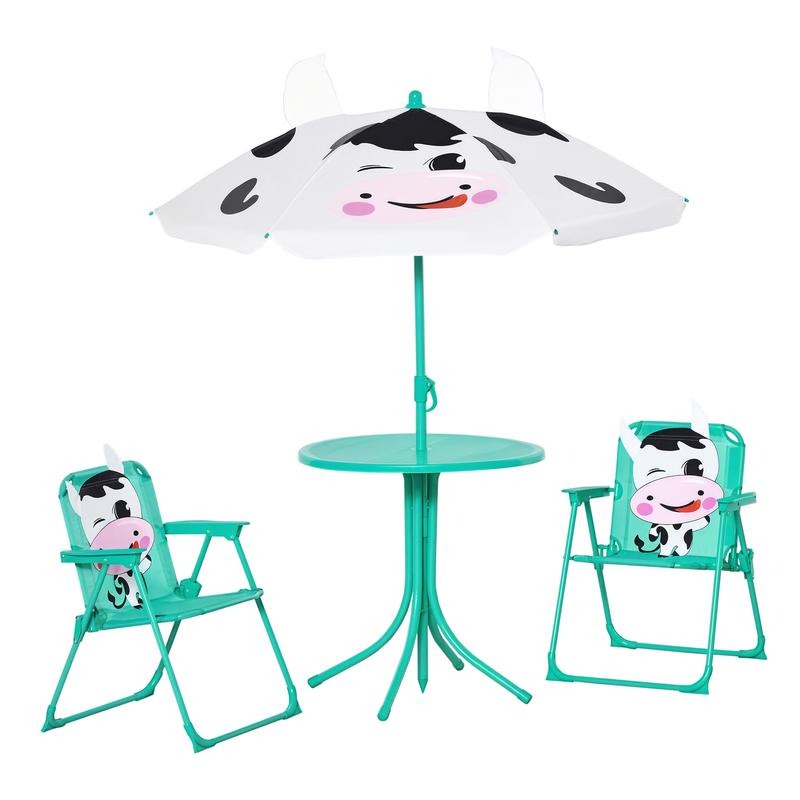 Outdoor Furniture With Umbrella - Table and Chair Set, Outdoor Folding