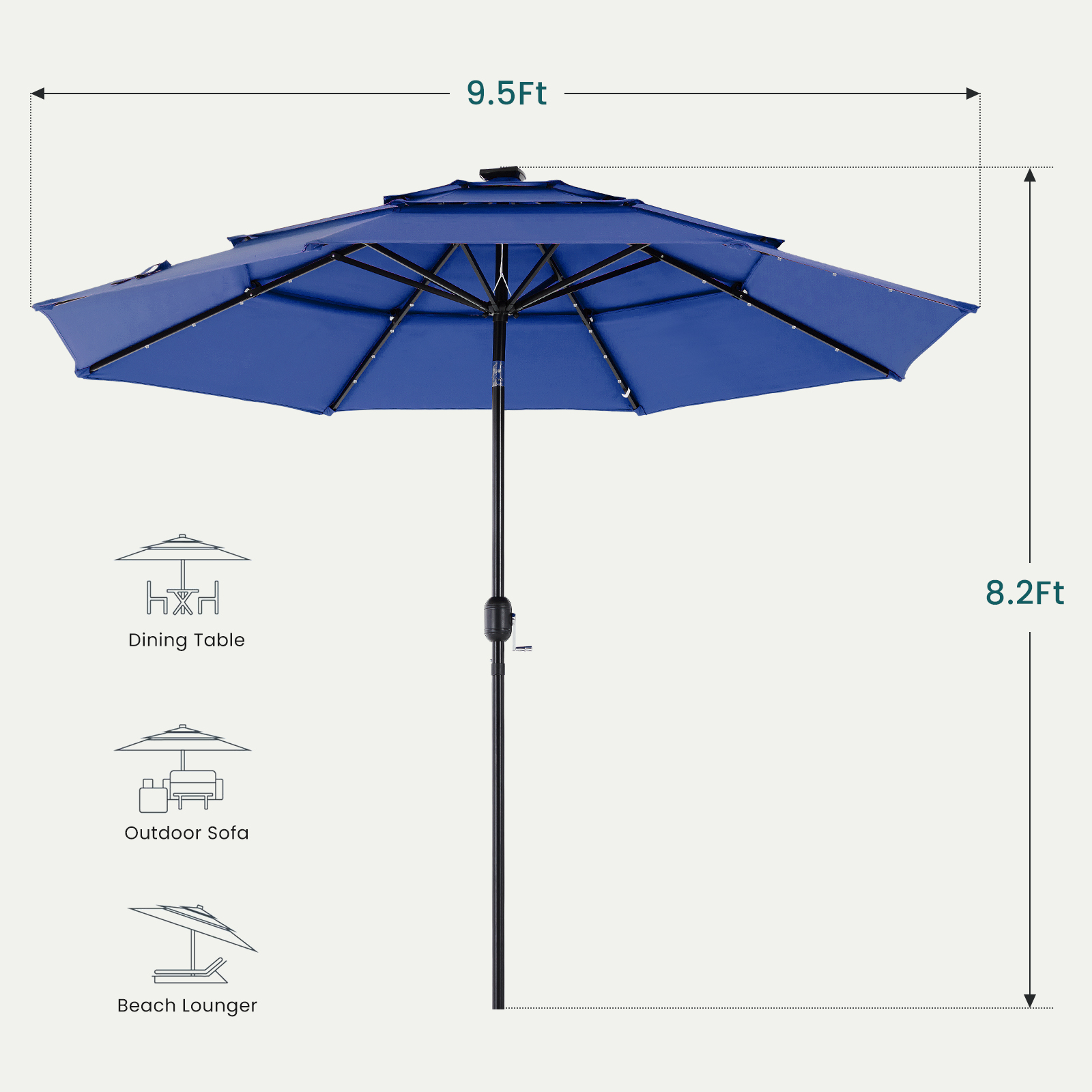JHK 10FT 3-Tier Patio Outdoor  - Outdoor Furniture With Umbrella 리뷰 및 가격