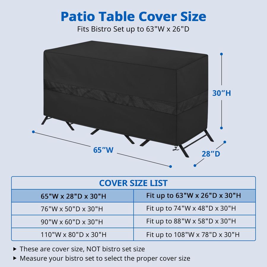 Bistro Set Cover Waterproof, O - Outdoor Furniture Covers Waterproof 리뷰 및 가격