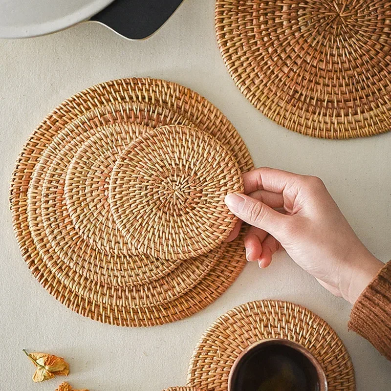Handmade Round Rattan Coasters - Outdoor Furniture Sale 리뷰 및 가격