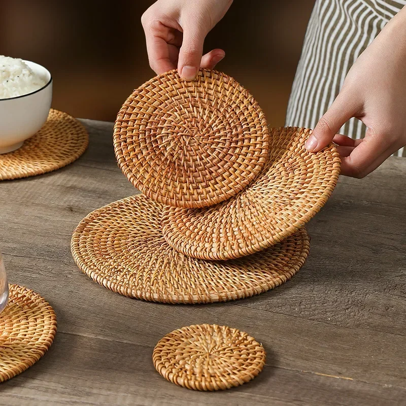 Handmade Round Rattan Coasters - Outdoor Furniture Sale 리뷰 및 가격