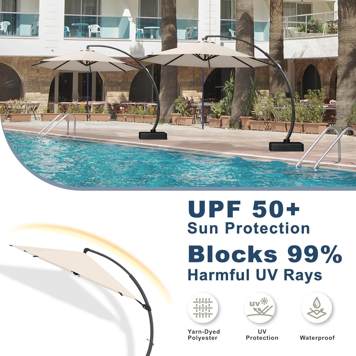 12FT Cantilever Umbrella with  - Outdoor Furniture With Umbrella 리뷰 및 가격