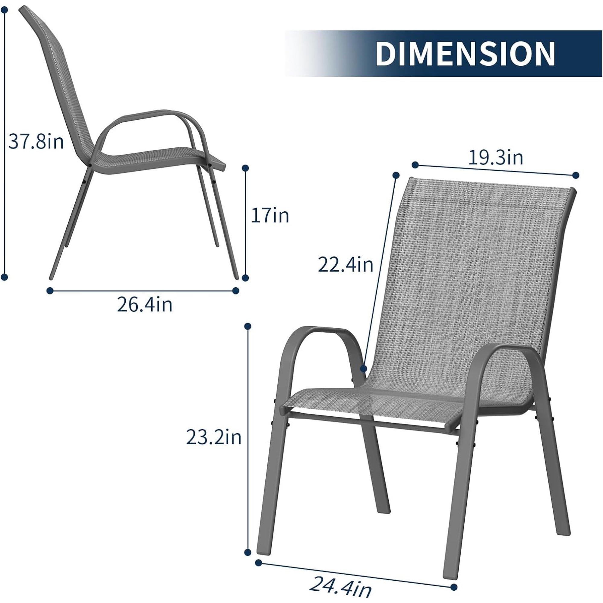 Stackable Chairs-6PCS Outdoor  - Outdoor Furniture Iron 리뷰 및 가격
