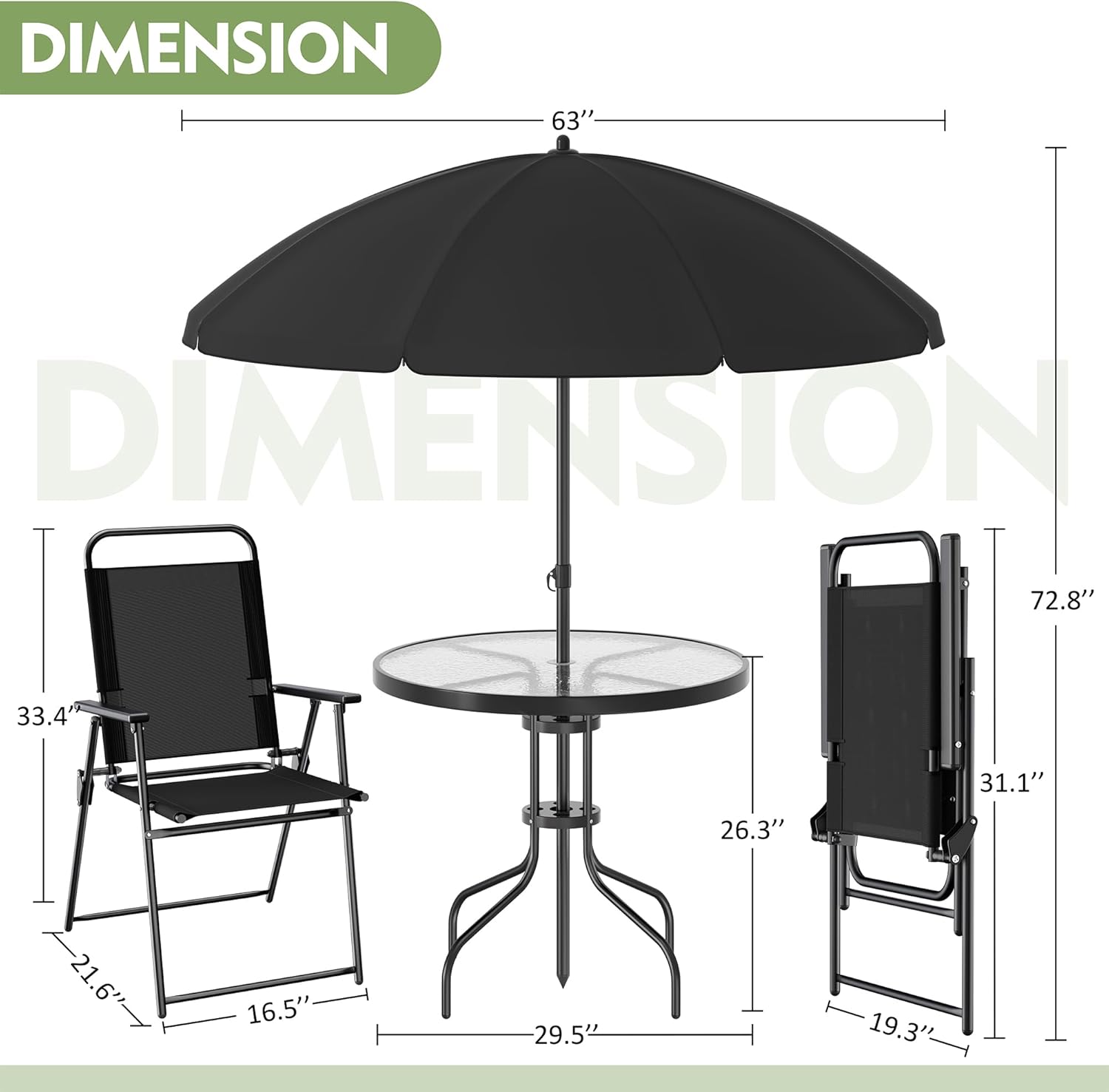 6-Piece Outdoor Patio Dining S - Outdoor Furniture With Umbrella 리뷰 및 가격