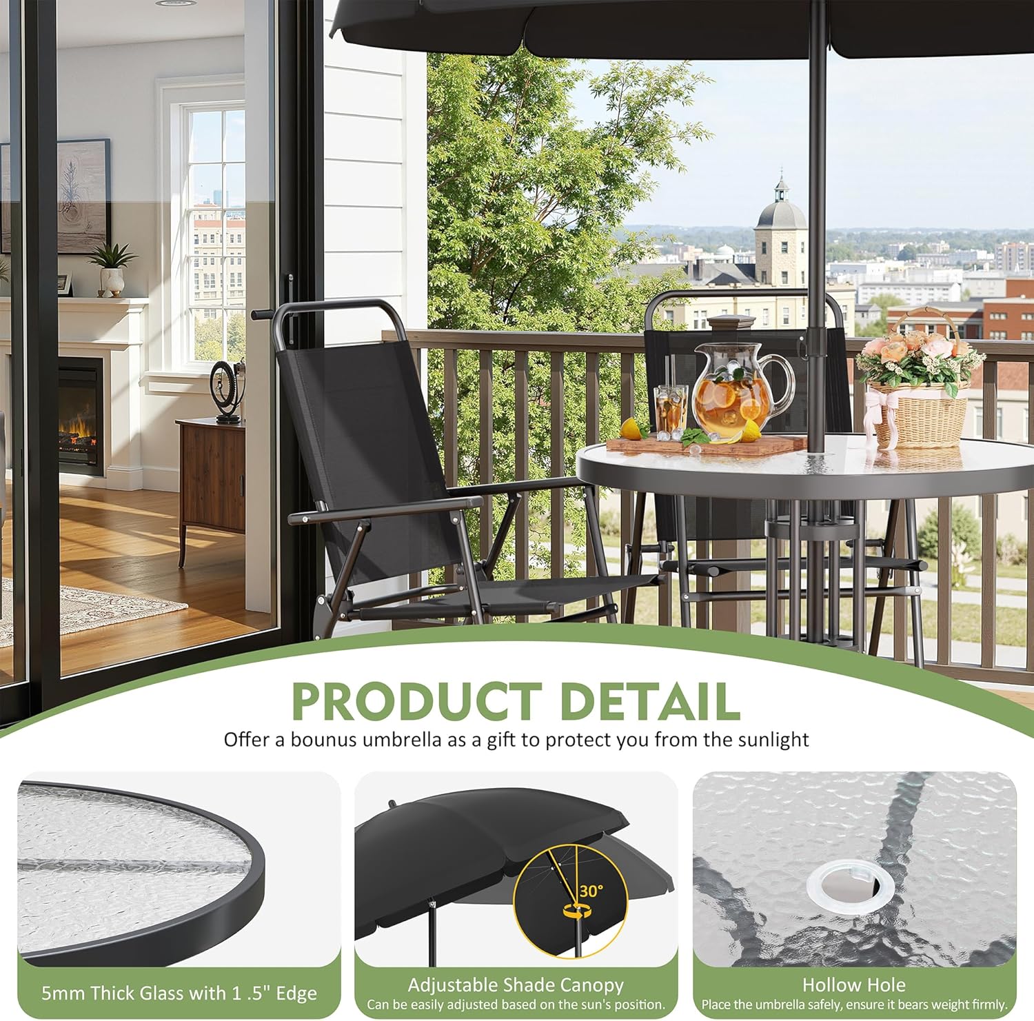 6-Piece Outdoor Patio Dining S - Outdoor Furniture With Umbrella 리뷰 및 가격