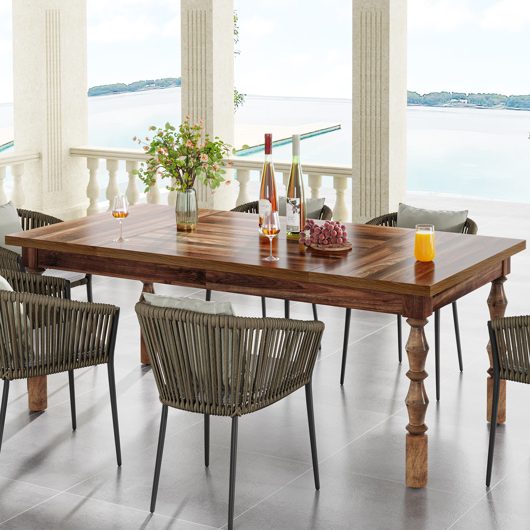 Tribesigns 62” Wood Patio Tabl - Outdoor Furniture Big W 리뷰 및 가격