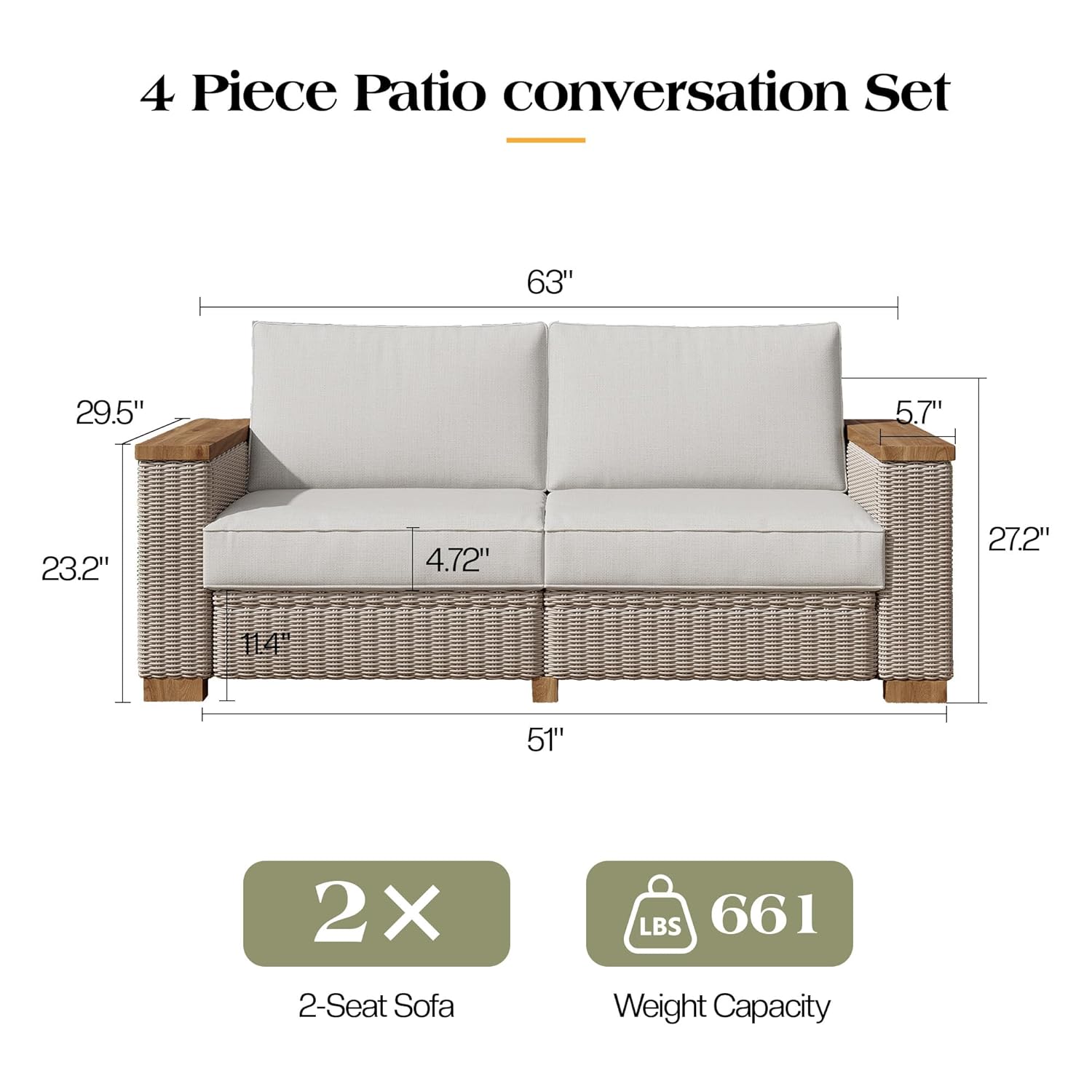 4-Piece Wicker Patio Furniture - Outdoor Furniture Legs 리뷰 및 가격