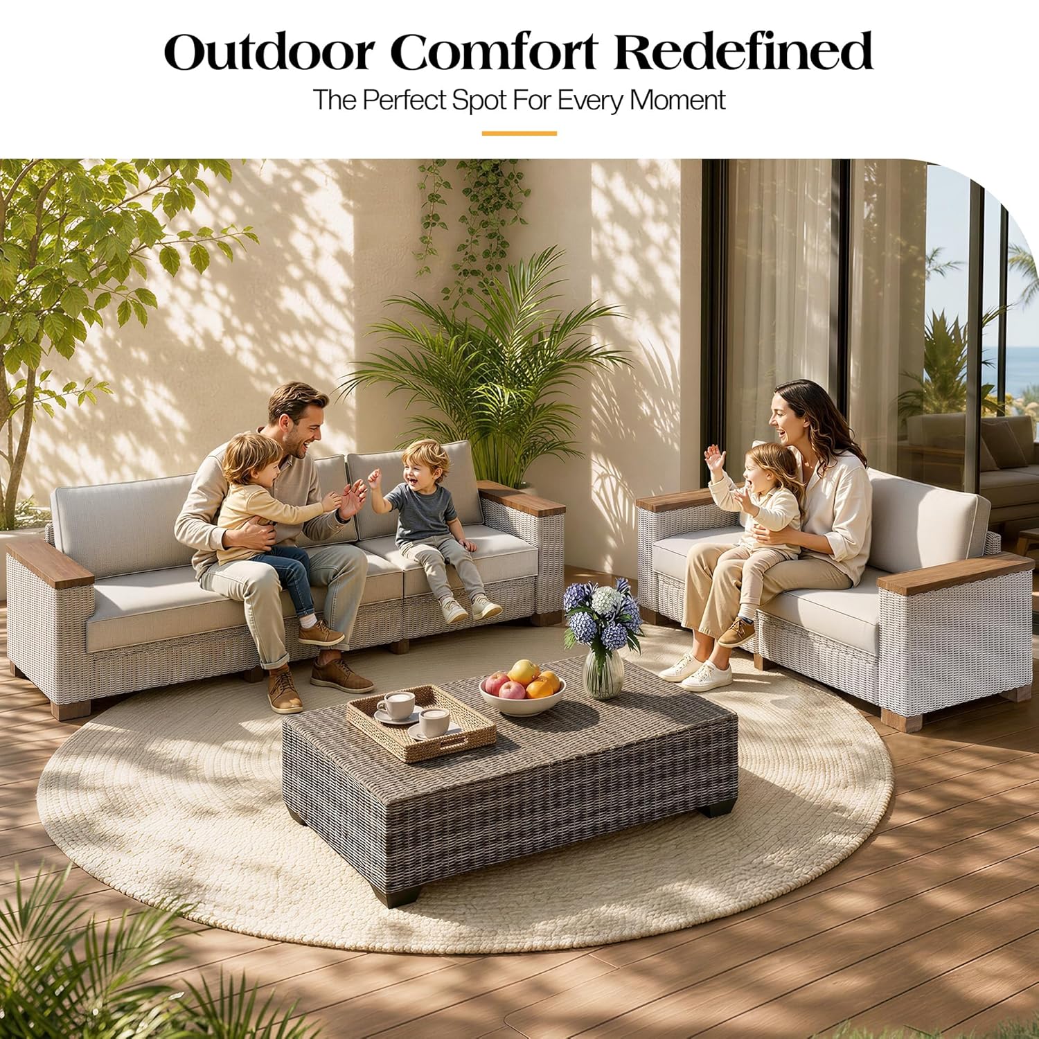 4-Piece Wicker Patio Furniture - Outdoor Furniture Legs 리뷰 및 가격