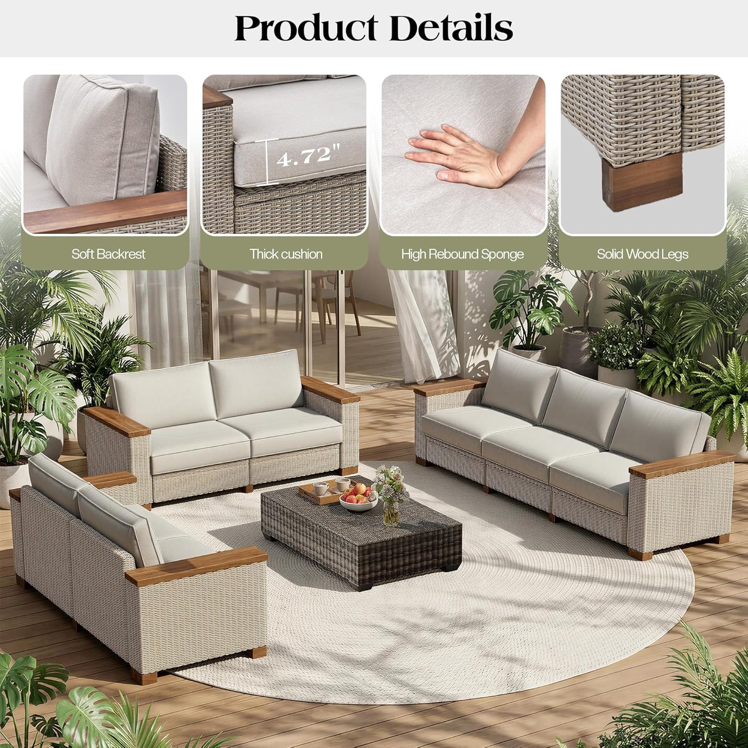 4-Piece Wicker Patio Furniture - Outdoor Furniture Legs 리뷰 및 가격