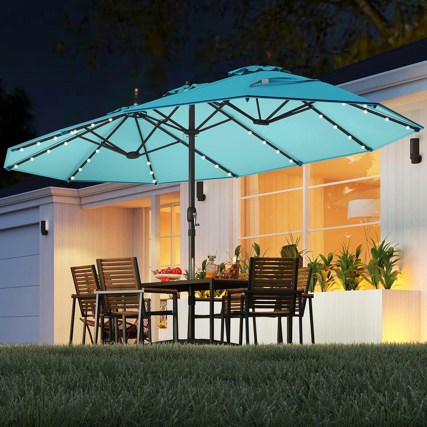 15FT Double-Sided Solar Patio  - Outdoor Furniture With Umbrella 리뷰 및 가격