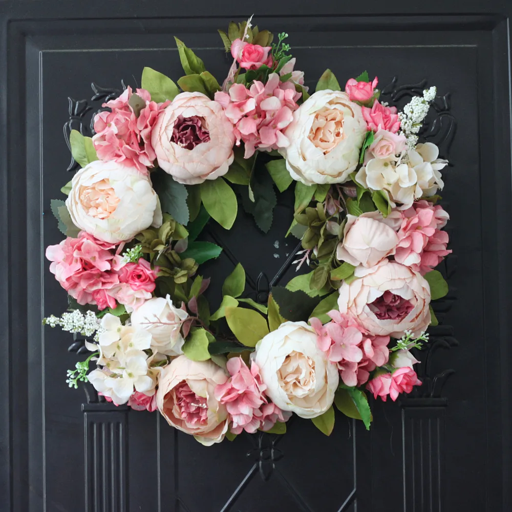 Artificial Peony Wreath Garlan - Outdoor Furniture Sale 리뷰 및 가격