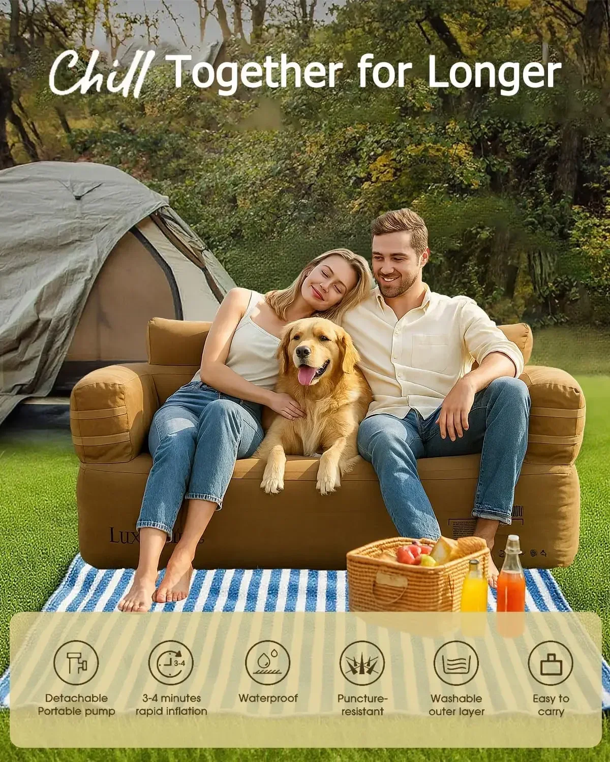 Portable Inflatable Couch for  - Outdoor Furniture Durable 리뷰 및 가격