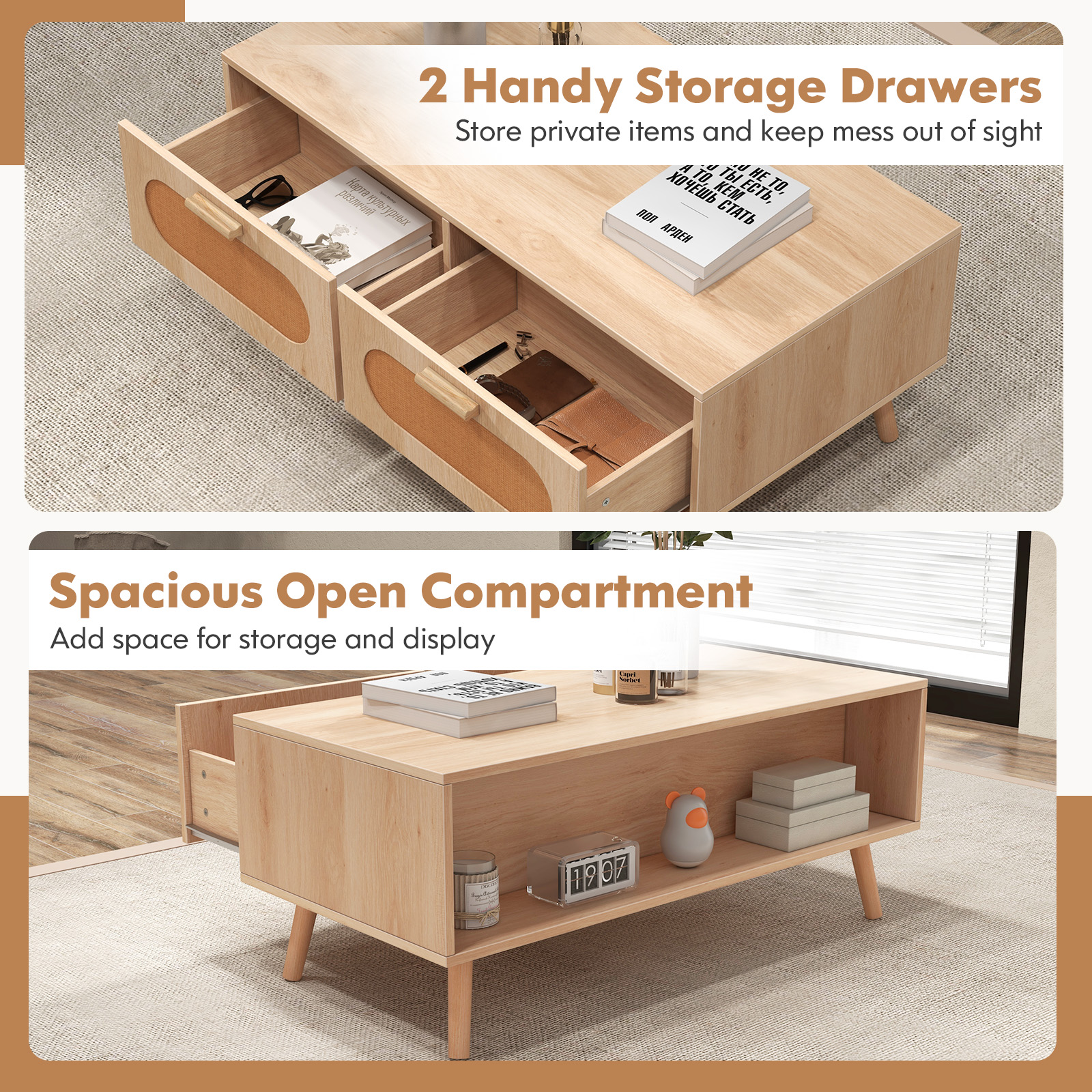 Rattan Coffee Table Mid Centur - Outdoor Furniture Sale 리뷰 및 가격