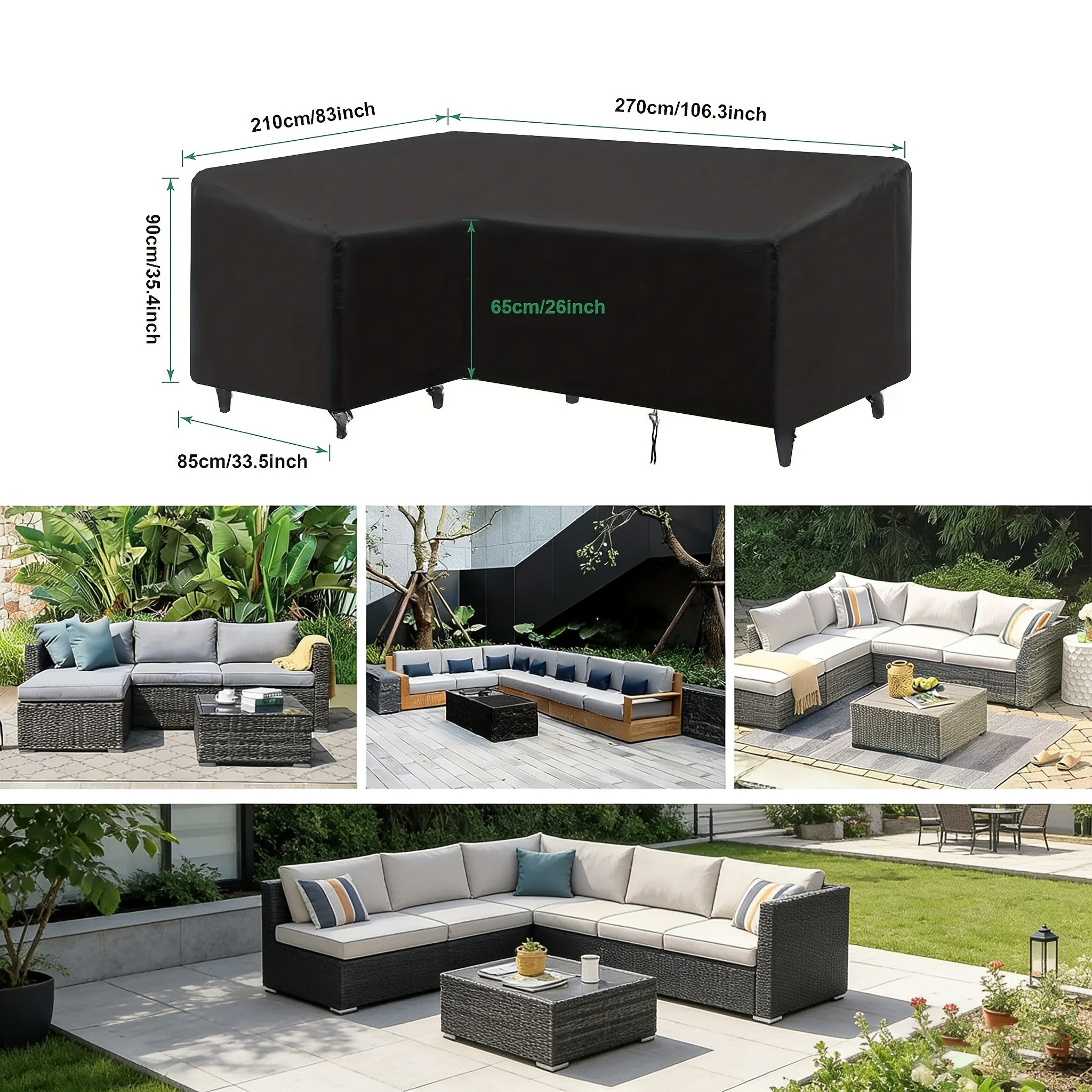 L-shaped Outdoor Sofa Cover, W - Outdoor Furniture Protector 리뷰 및 가격
