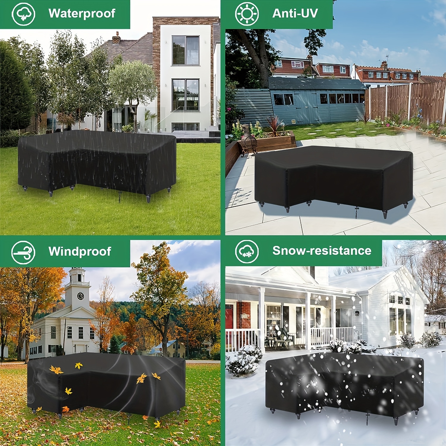 L-shaped Outdoor Sofa Cover, W - Outdoor Furniture Protector 리뷰 및 가격